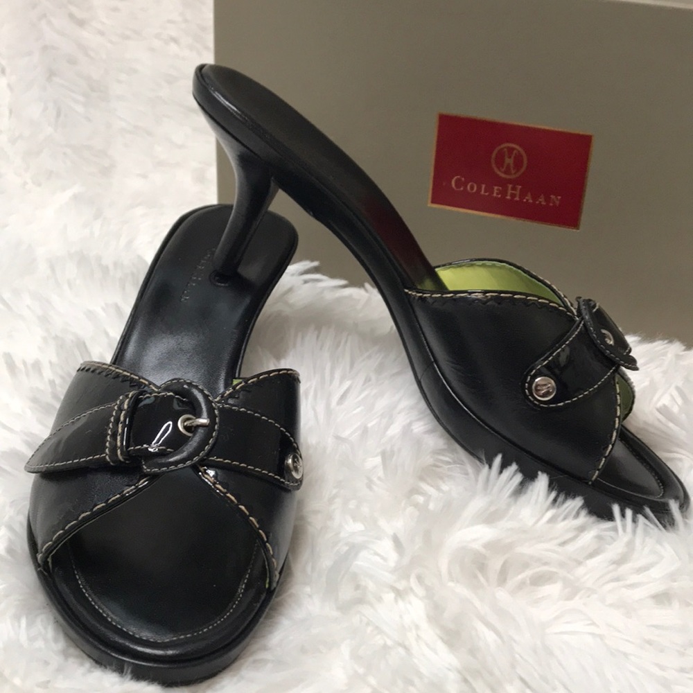 Cole Hann Camdyn.Slide BLk patent size 8 (EUC)
